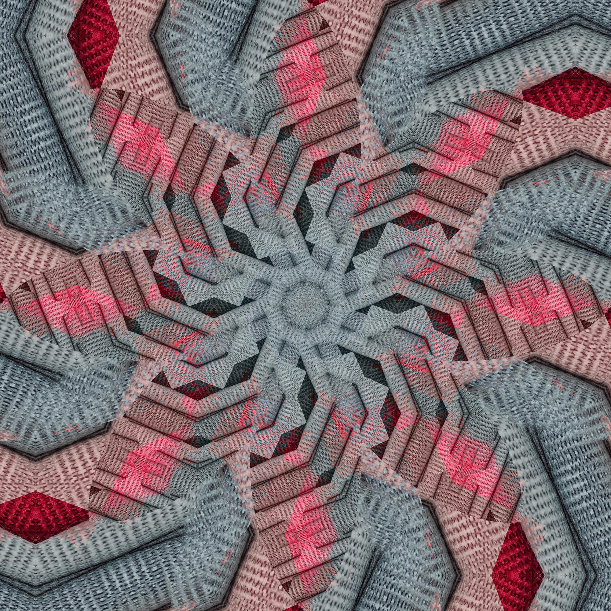 Sample embroidered textile with modern pattern